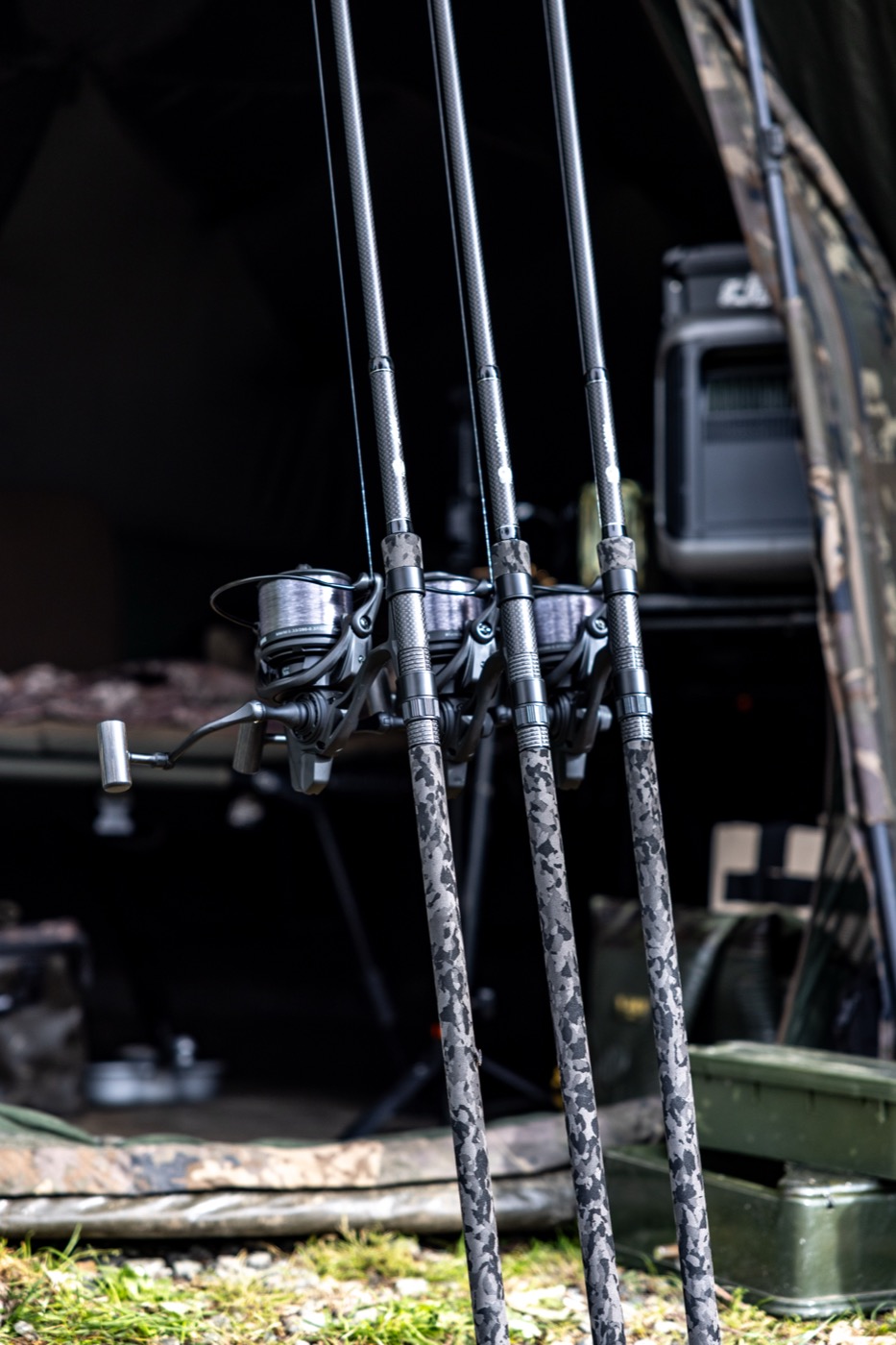 Urban rods set up on the bank
